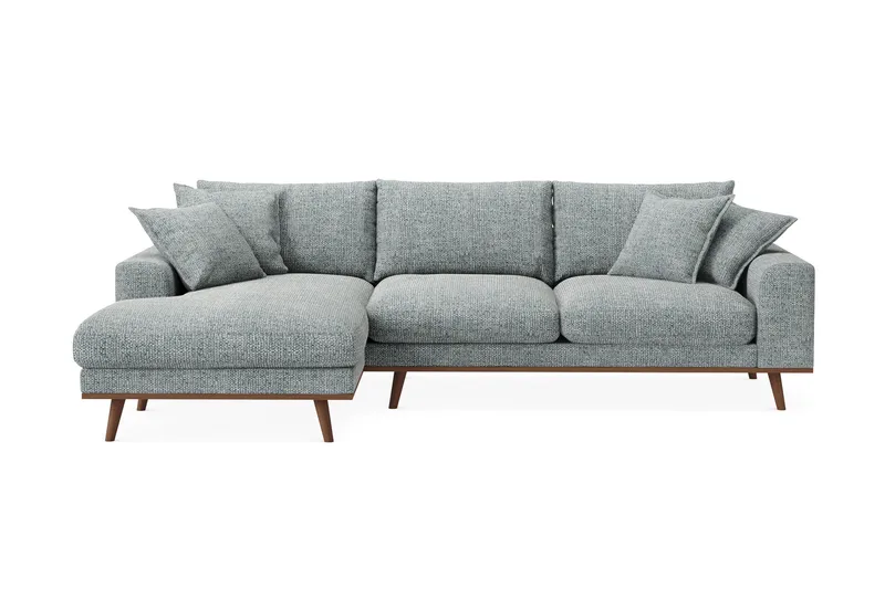 Copenhagen Premium 4-sits Vänstervänd L-formad Djup Divansoffa i Chenille - Grå/Blå - Products - Möbler - Soffa - Divansoffa & schäslongsoffa - 4 sits soffa med divan