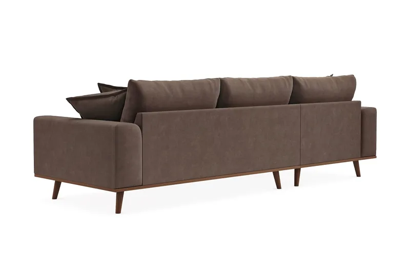 Copenhagen Premium 4-sits Vänstervänd L-formad Djup Divansoffa i Tyg - Mörkbrun - Products - Möbler - Soffa - Divansoffa & schäslongsoffa - 3 sits soffa med divan
