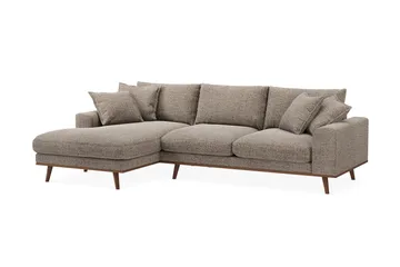 Copenhagen Premium 4-sits Vänstervänd L-formad Djup Divansoffa i Chenille - Brun - Products - Möbler - Soffa - Divansoffa & schäslongsoffa - 4 sits soffa med divan