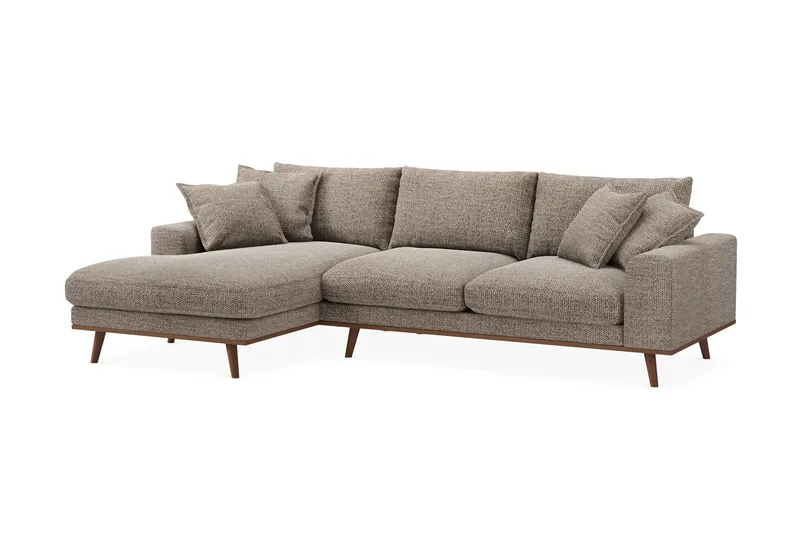 Copenhagen Premium 4-sits Vänstervänd L-formad Djup Divansoffa i Chenille - Brun - Products - Möbler - Soffa - Divansoffa & schäslongsoffa - 4 sits soffa med divan
