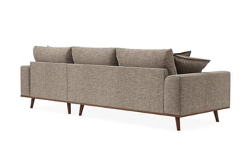 Copenhagen Premium 4-sits Högervänd L-formad Djup Divansoffa i Chenille - Brun - Products - Möbler - Soffa - Divansoffa & schäslongsoffa - 4 sits soffa med divan