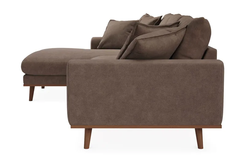 Copenhagen Premium 4-sits Vänstervänd L-formad Djup Divansoffa i Tyg - Mörkbrun - Products - Möbler - Soffa - Divansoffa & schäslongsoffa - 3 sits soffa med divan