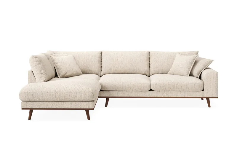 Copenhagen Premium 4-sits Vänstervänd L-formad Djup Schäslongsoffa i Chenille - Beige - Products - Möbler - Soffa - Divansoffa & schäslongsoffa - 4 sits soffa med divan