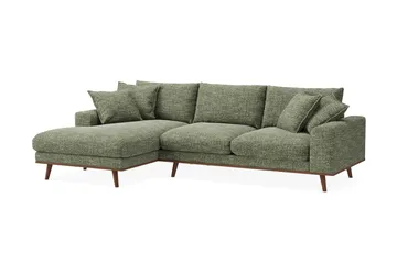 Copenhagen Premium 4-sits Vänstervänd L-formad Djup Divansoffa i Chenille - Grön - Products - Möbler - Soffa - Divansoffa & schäslongsoffa - 4 sits soffa med divan