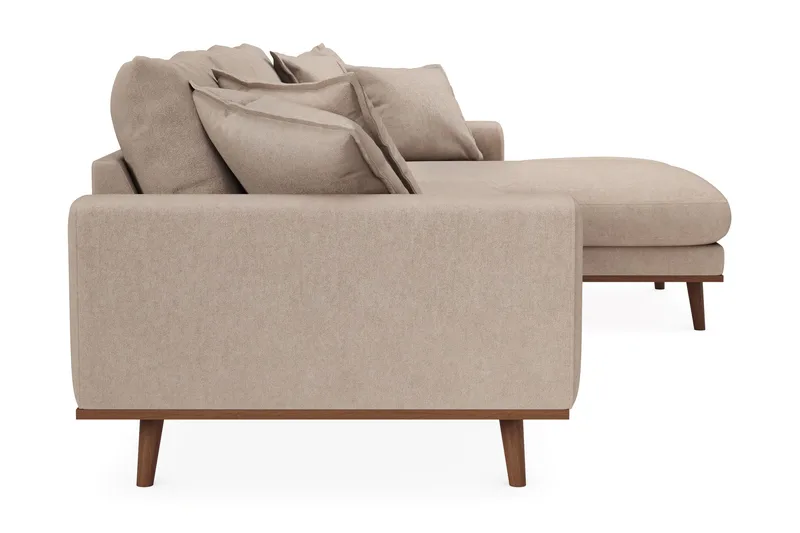 Copenhagen Premium 4-sits Högervänd L-formad Djup Divansoffa i Tyg - Ljusbrun - Products - Möbler - Soffa - Divansoffa & schäslongsoffa - 3 sits soffa med divan