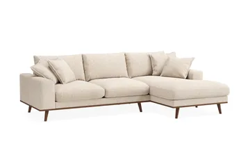 Copenhagen Premium 4-sits Högervänd L-formad Djup Divansoffa i Chenille - Beige - Products - Möbler - Soffa - Divansoffa & schäslongsoffa - 4 sits soffa med divan