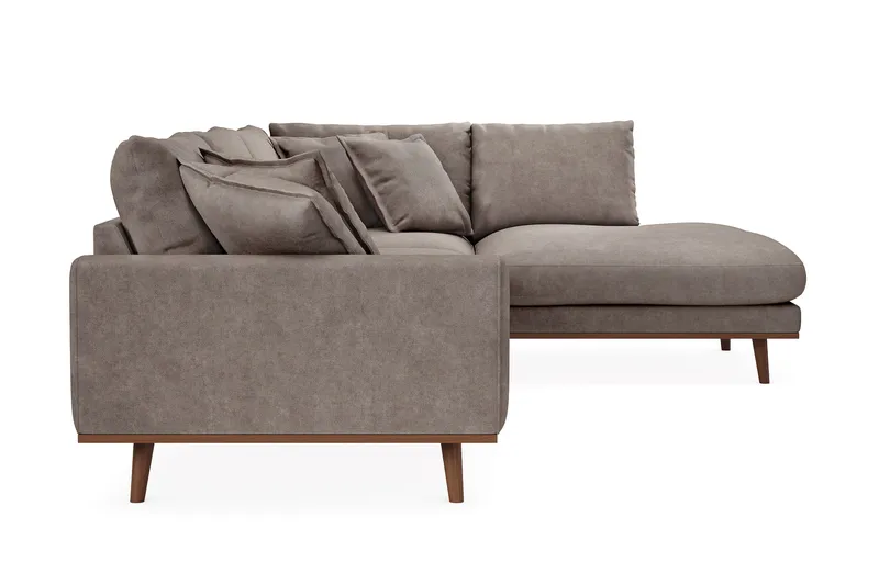 Copenhagen Premium 4-sits Högervänd L-formad Djup Schäslongsoffa i Tyg - Brun - Products - Möbler - Soffa - Divansoffa & schäslongsoffa - 4 sits soffa med divan