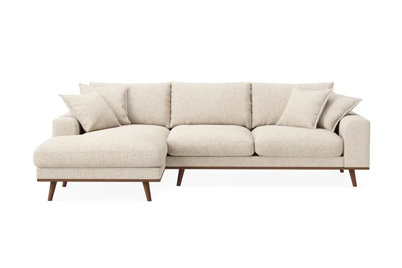 Copenhagen Premium 4-sits Vänstervänd L-formad Djup Divansoffa i Chenille - Beige - Products - Möbler - Soffa - Divansoffa & schäslongsoffa - 4 sits soffa med divan