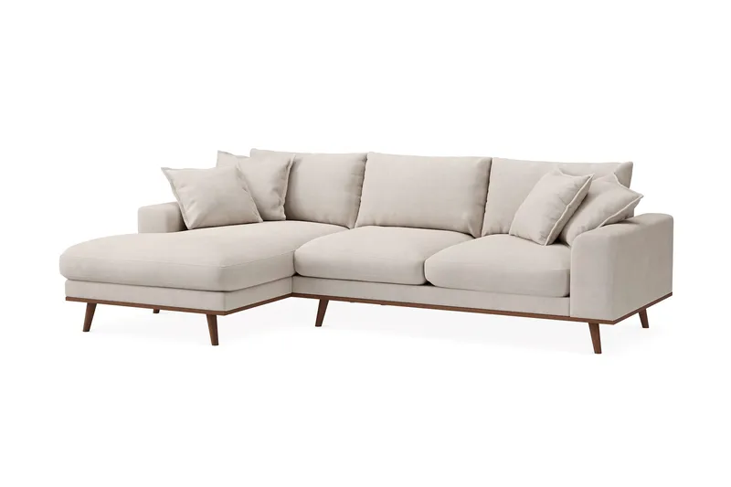 Copenhagen Premium 4-sits Vänstervänd L-formad Djup Divansoffa i Tyg - Beige - Products - Möbler - Soffa - Divansoffa & schäslongsoffa - 3 sits soffa med divan