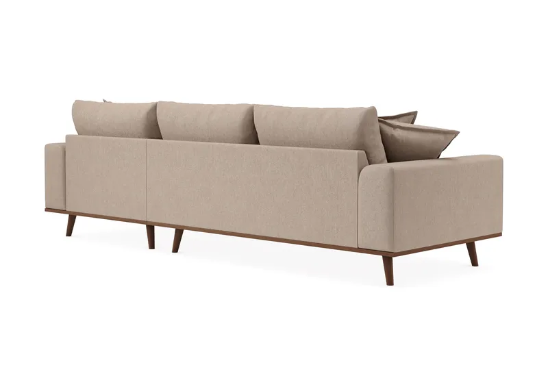 Copenhagen Premium 4-sits Högervänd L-formad Djup Divansoffa i Tyg - Ljusbrun - Products - Möbler - Soffa - Divansoffa & schäslongsoffa - 3 sits soffa med divan