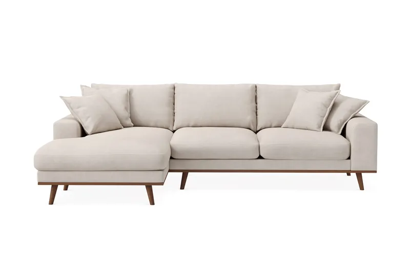 Copenhagen Premium 4-sits Vänstervänd L-formad Djup Divansoffa i Tyg, Beige