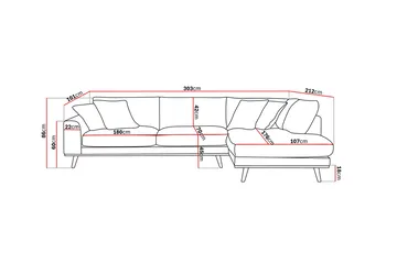 Copenhagen Premium 4-sits Högervänd L-formad Djup Schäslongsoffa i Tyg - Mörkbrun - Products - Möbler - Soffa - Divansoffa & schäslongsoffa - 4 sits soffa med divan