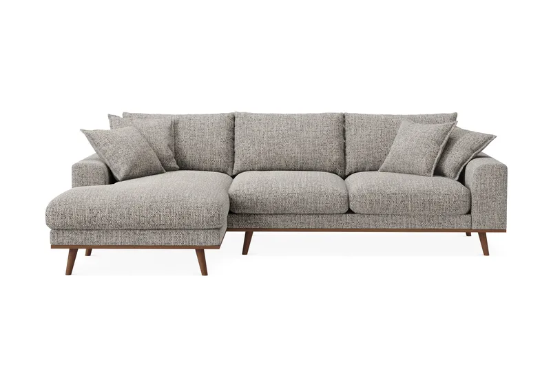 Copenhagen Premium 4-sits Vänstervänd L-formad Djup Divansoffa i Chenille - Grå - Products - Möbler - Soffa - Divansoffa & schäslongsoffa - 4 sits soffa med divan