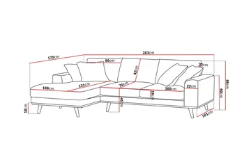 Copenhagen Premium 4-sits Vänstervänd L-formad Djup Divansoffa i Tyg - Ljusbrun - Products - Möbler - Soffa - Divansoffa & schäslongsoffa - 3 sits soffa med divan