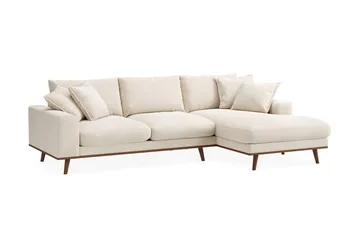 Copenhagen Premium 4-sits Högervänd L-formad Djup Divansoffa i Chenille - Ljusbeige - Products - Möbler - Soffa - Divansoffa & schäslongsoffa - 4 sits soffa med divan