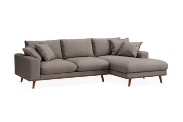 Copenhagen Premium 4-sits Högervänd L-formad Djup Divansoffa i Tyg - Brun - Products - Möbler - Soffa - Divansoffa & schäslongsoffa - 3 sits soffa med divan