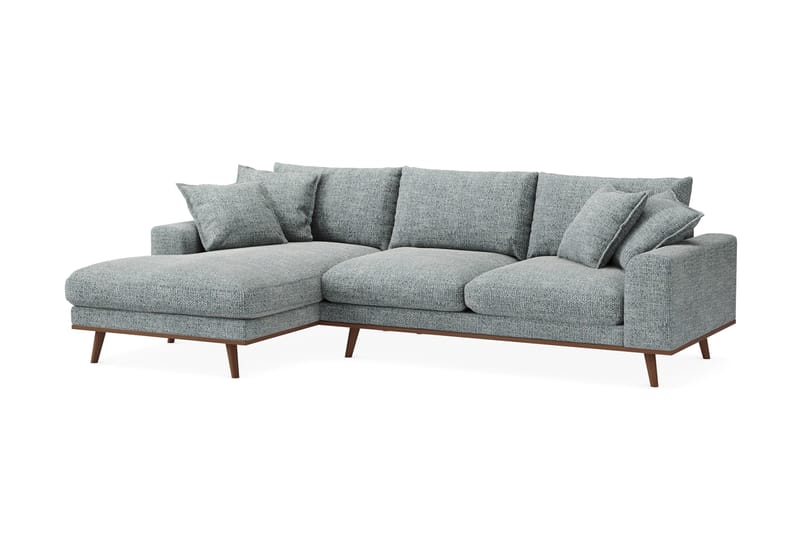 Copenhagen Premium 4-sits Vänstervänd L-formad Djup Divansoffa i Chenille - Grå/Blå - Products - Möbler - Soffa - Divansoffa & schäslongsoffa - 4 sits soffa med divan
