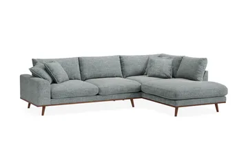 Copenhagen Premium 4-sits Högervänd L-formad Djup Schäslongsoffa i Chenille - Grå/Blå - Products - Möbler - Soffa - Divansoffa & schäslongsoffa - 4 sits soffa med divan