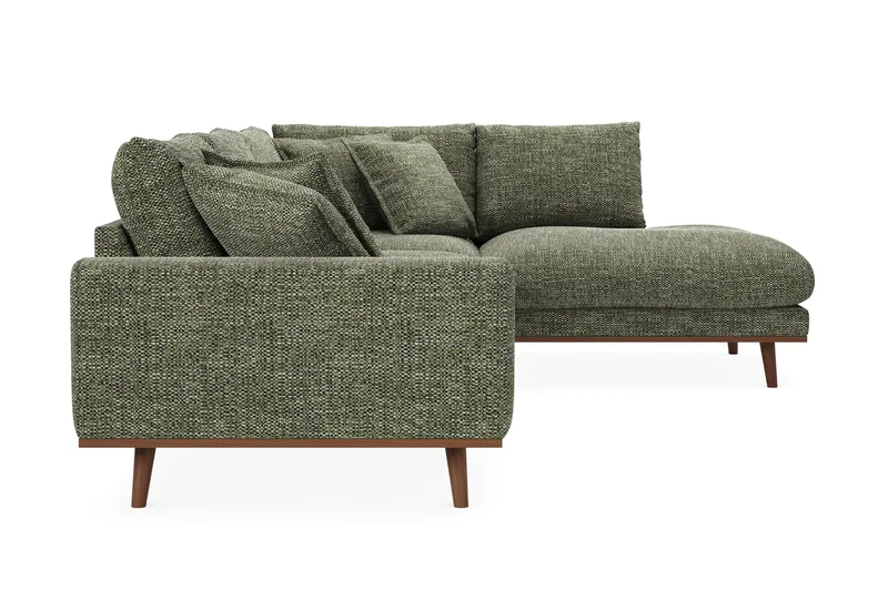 Copenhagen Premium 4-sits Högervänd L-formad Djup Schäslongsoffa i Chenille - Grön - Products - Möbler - Soffa - Divansoffa & schäslongsoffa - 4 sits soffa med divan