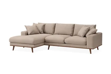 Copenhagen Premium 4-sits Vänstervänd L-formad Djup Divansoffa i Tyg - Ljusbrun - Products - Möbler - Soffa - Divansoffa & schäslongsoffa - 3 sits soffa med divan