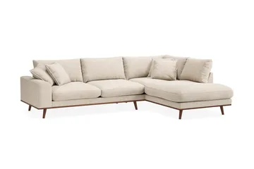 Copenhagen Premium 4-sits Högervänd L-formad Djup Schäslongsoffa i Chenille - Beige - Products - Möbler - Soffa - Divansoffa & schäslongsoffa - 4 sits soffa med divan