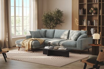 Copenhagen Premium 4-sits Vänstervänd L-formad Djup Divansoffa i Chenille - Grå/Blå - Products - Möbler - Soffa - Divansoffa & schäslongsoffa - 4 sits soffa med divan