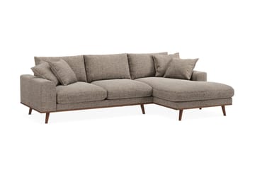 Copenhagen Premium 4-sits Högervänd L-formad Djup Divansoffa i Chenille - Brun - Products - Möbler - Soffa - Divansoffa & schäslongsoffa - 4 sits soffa med divan