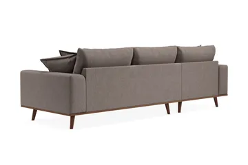 Copenhagen Premium 4-sits Vänstervänd L-formad Djup Divansoffa i Tyg - Brun - Products - Möbler - Soffa - Divansoffa & schäslongsoffa - 3 sits soffa med divan