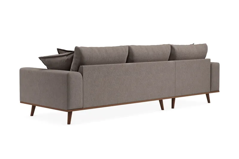 Copenhagen Premium 4-sits Vänstervänd L-formad Djup Divansoffa i Tyg - Brun - Products - Möbler - Soffa - Divansoffa & schäslongsoffa - 3 sits soffa med divan