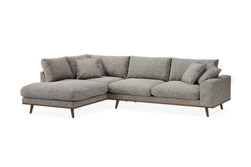 Copenhagen Premium 4-sits Vänstervänd L-formad Djup Schäslongsoffa i Chenille - Grå - Products - Möbler - Soffa - Divansoffa & schäslongsoffa - 4 sits soffa med divan