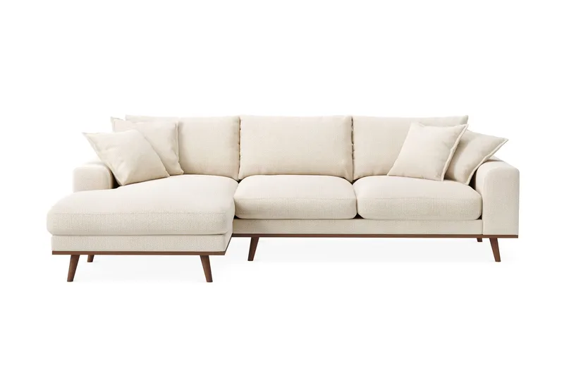 Copenhagen Premium 4-sits Vänstervänd L-formad Djup Divansoffa i Chenille - Ljusbeige - Products - Möbler - Soffa - Divansoffa & schäslongsoffa - 4 sits soffa med divan
