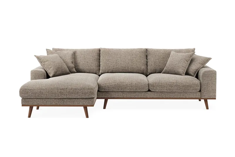 Copenhagen Premium 4-sits Vänstervänd L-formad Djup Divansoffa i Chenille - Brun - Products - Möbler - Soffa - Divansoffa & schäslongsoffa - 4 sits soffa med divan