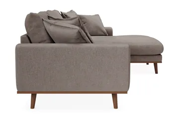 Copenhagen Premium 4-sits Högervänd L-formad Djup Divansoffa i Tyg - Brun - Products - Möbler - Soffa - Divansoffa & schäslongsoffa - 3 sits soffa med divan