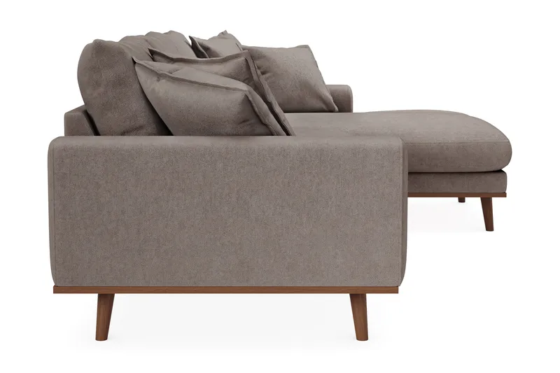 Copenhagen Premium 4-sits Högervänd L-formad Djup Divansoffa i Tyg - Brun - Products - Möbler - Soffa - Divansoffa & schäslongsoffa - 3 sits soffa med divan