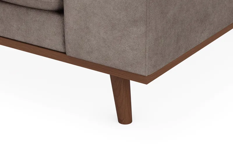 Copenhagen Premium 4-sits Vänstervänd L-formad Djup Divansoffa i Tyg - Brun - Products - Möbler - Soffa - Divansoffa & schäslongsoffa - 3 sits soffa med divan