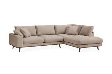 Copenhagen Premium 4-sits Högervänd L-formad Djup Schäslongsoffa i Tyg - Ljusbrun - Products - Möbler - Soffa - Divansoffa & schäslongsoffa - 4 sits soffa med divan