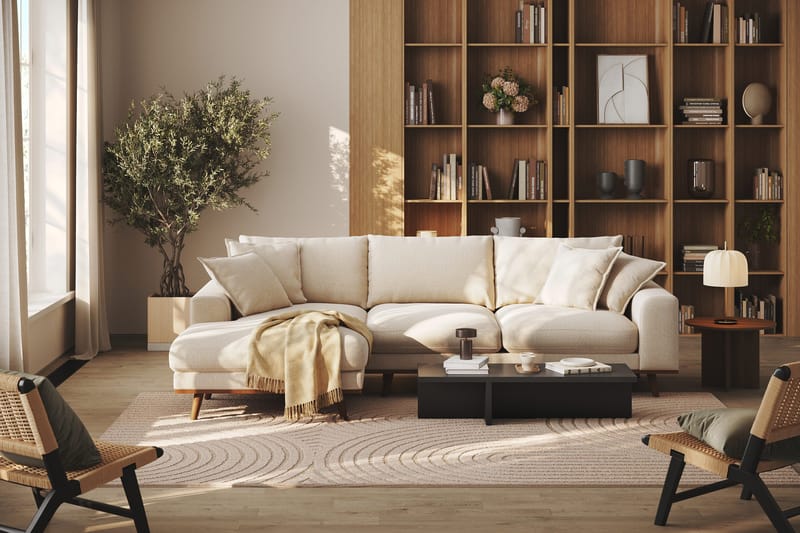 Copenhagen Premium 4-sits Vänstervänd L-formad Djup Divansoffa i Chenille - Ljusbeige - Products - Möbler - Soffa - Divansoffa & schäslongsoffa - 4 sits soffa med divan