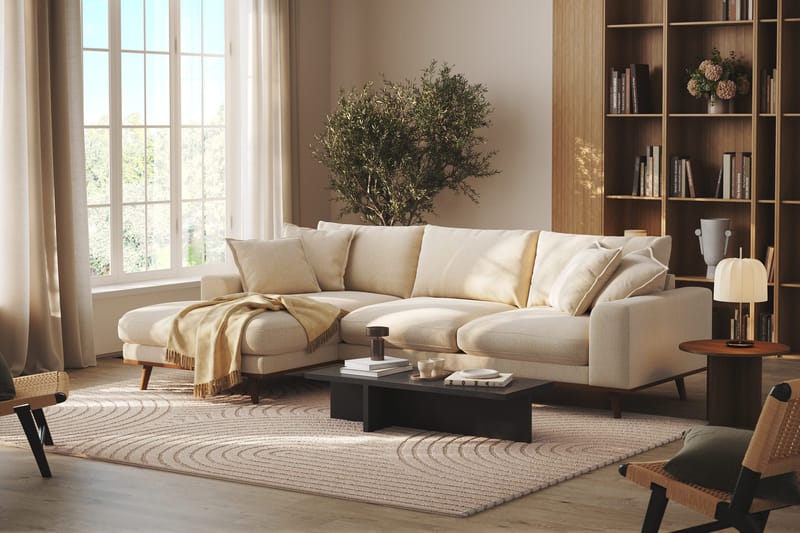 Copenhagen Premium 4-sits Vänstervänd L-formad Djup Divansoffa i Chenille - Ljusbeige - Products - Möbler - Soffa - Divansoffa & schäslongsoffa - 4 sits soffa med divan