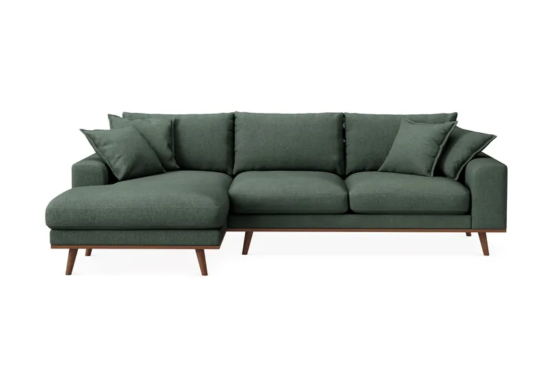 Copenhagen Premium 4-sits Vänstervänd L-formad Djup Divansoffa i Tyg - Grön - Products - Möbler - Soffa - Divansoffa & schäslongsoffa - 3 sits soffa med divan