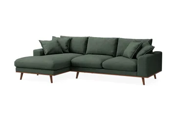 Copenhagen Premium 4-sits Vänstervänd L-formad Djup Divansoffa i Tyg - Gr ön - Products - Möbler - Soffa - Divansoffa & schäslongsoffa - 3 sits soffa med divan