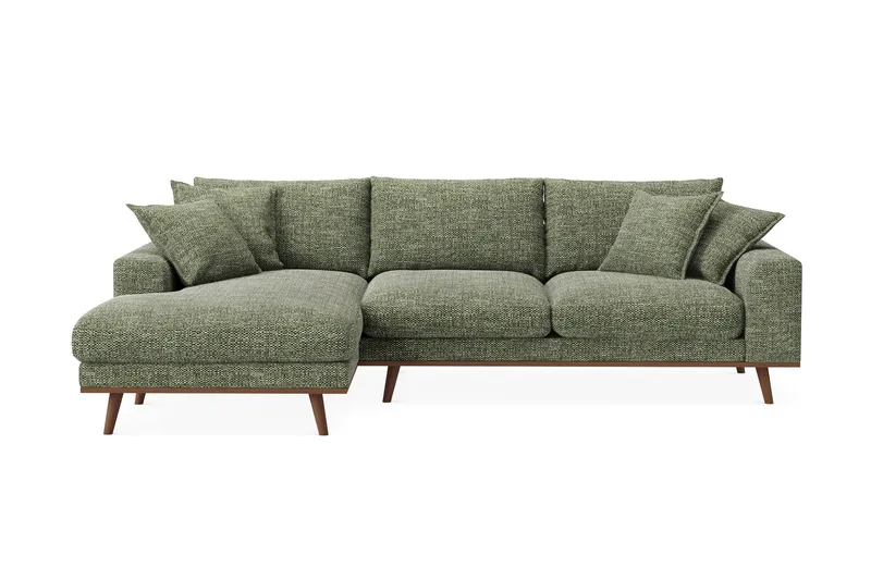 Copenhagen Premium 4-sits Vänstervänd L-formad Djup Divansoffa i Chenille - Grön - Products - Möbler - Soffa - Divansoffa & schäslongsoffa - 4 sits soffa med divan