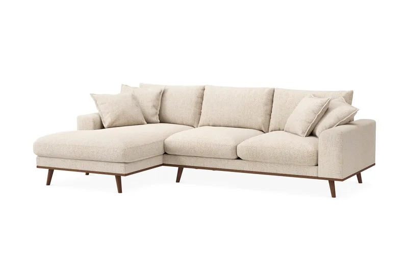 Copenhagen Premium 4-sits Vänstervänd L-formad Djup Divansoffa i Chenille - Beige - Products - Möbler - Soffa - Divansoffa & schäslongsoffa - 4 sits soffa med divan