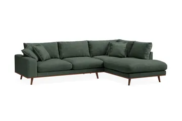 Copenhagen Premium 4-sits Högervänd L-formad Djup Schäslongsoffa i Tyg - Grön - Products - Möbler - Soffa - Divansoffa & schäslongsoffa - 4 sits soffa med divan