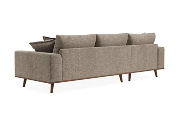 Copenhagen Premium 4-sits Vänstervänd L-formad Djup Divansoffa i Chenille - Brun - Products - Möbler - Soffa - Divansoffa & schäslongsoffa - 4 sits soffa med divan