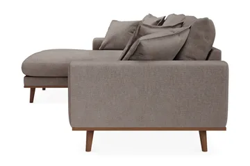 Copenhagen Premium 4-sits Vänstervänd L-formad Djup Divansoffa i Tyg - Brun - Products - Möbler - Soffa - Divansoffa & schäslongsoffa - 3 sits soffa med divan