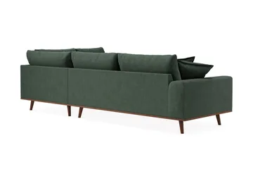 Copenhagen Premium 4-sits Högervänd L-formad Djup Schäslongsoffa i Tyg - Grön - Products - Möbler - Soffa - Divansoffa & schäslongsoffa - 4 sits soffa med divan