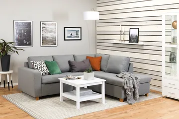 Crazy 3-sits Högervänd L-formad Schäslongsoffa i Tyg - Grå - Products - Möbler - Soffa - Divansoffa & schäslongsoffa - 2 sits soffa med divan