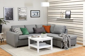 Crazy 3-sits Högervänd L-formad Schäslongsoffa i Tyg - Grå - Products - Möbler - Soffa - Divansoffa & schäslongsoffa - 2 sits soffa med divan