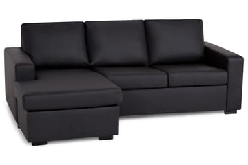 Crazy 3-sits Vändbar L-formad Divansoffa i Konstläder - Svart - Products - Möbler - Soffa - Divansoffa & schäslongsoffa - 3 sits soffa med divan