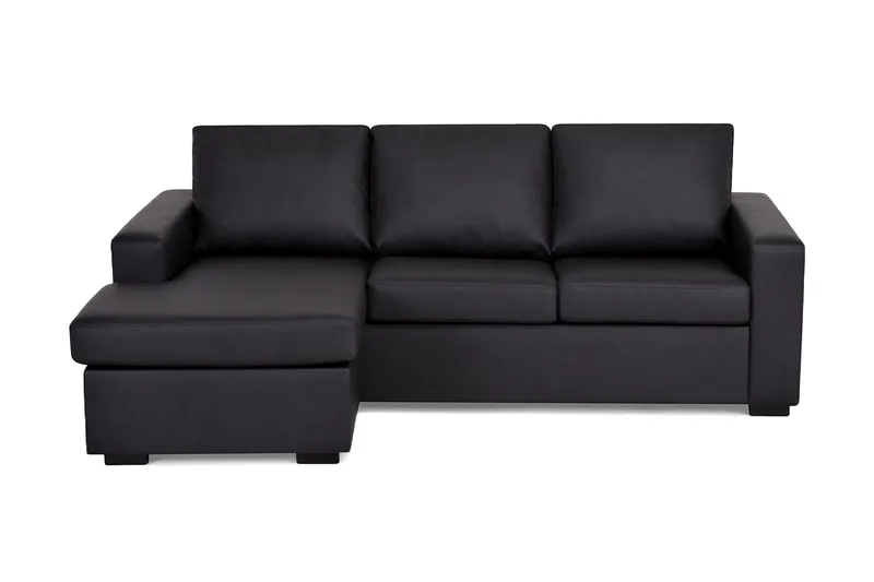 Crazy 3-sits Vändbar L-formad Divansoffa i Konstläder - Svart - Products - Möbler - Soffa - Divansoffa & schäslongsoffa - 3 sits soffa med divan